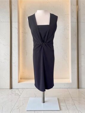 JIL SANDER LBD Black Silk Classic Dress Size 36